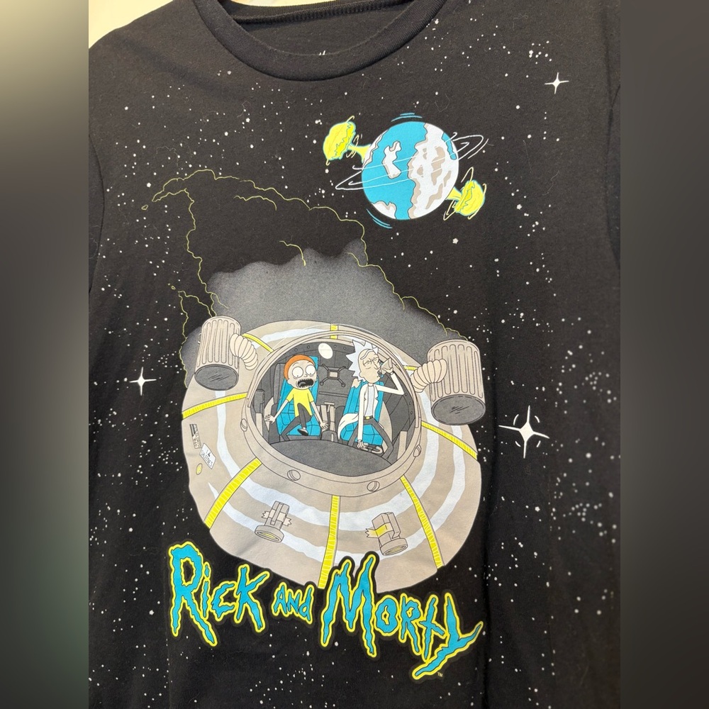 Rick and Morty Graphic T-Shirt with Cartoons- black - Picture 4 of 5